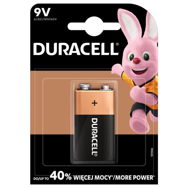 Duracell Basic 6LR61 9V alkaliske batterier, blisterpakning med 1 stk.