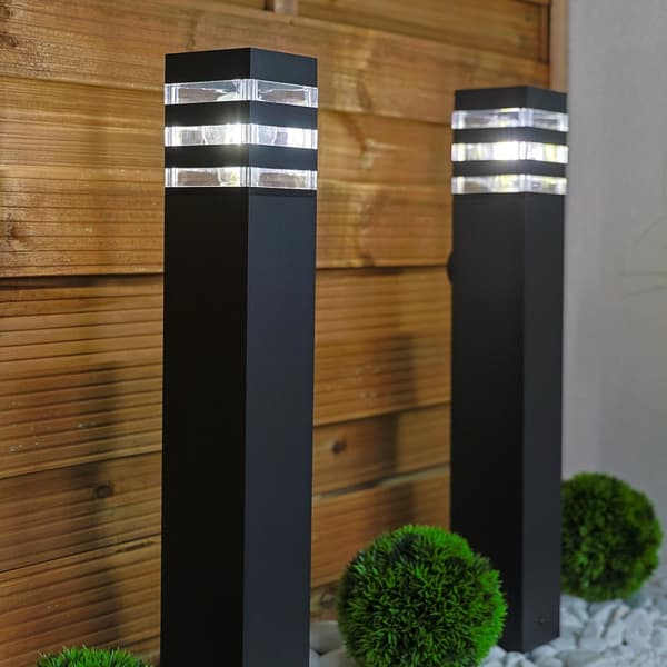 Havelampe udendørs stående E27 LED sort firkantet 60cm