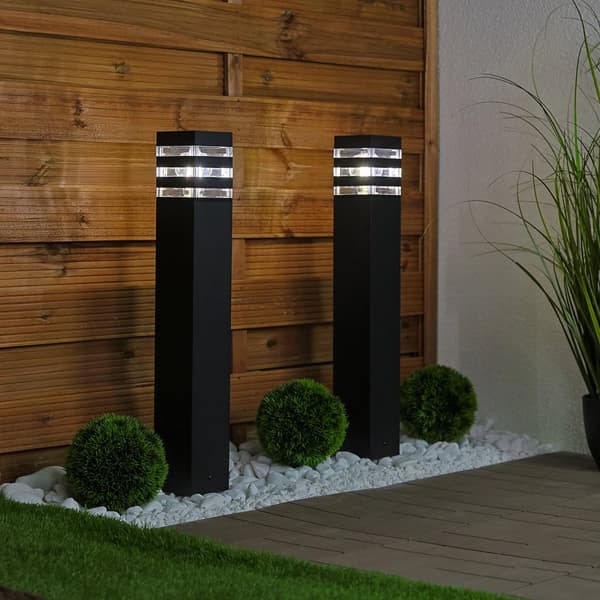 Havelampe udendørs stående E27 LED sort firkantet 60cm