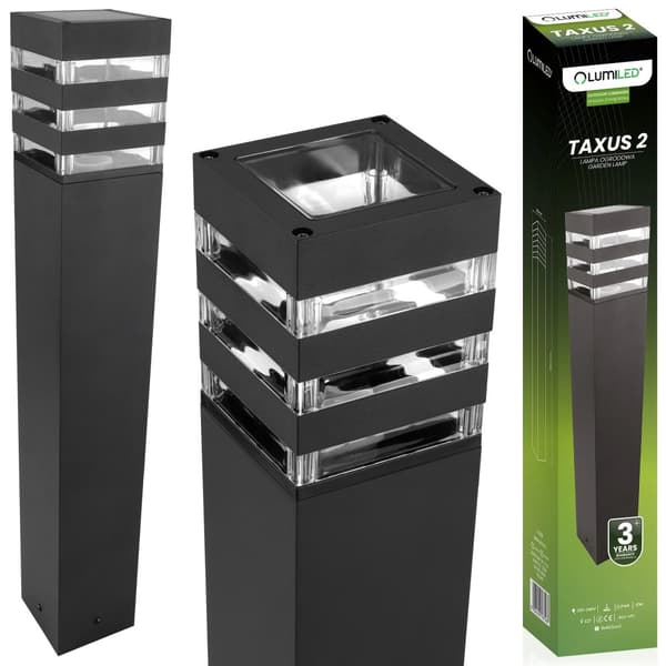 Havelampe udendørs stående E27 LED sort firkantet 60cm