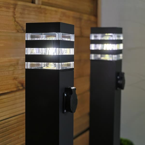 Puutarhavalaisinpylväs ulkokäyttöön E27 LED-valaisin pistorasialla TAXUS 2 80 cm