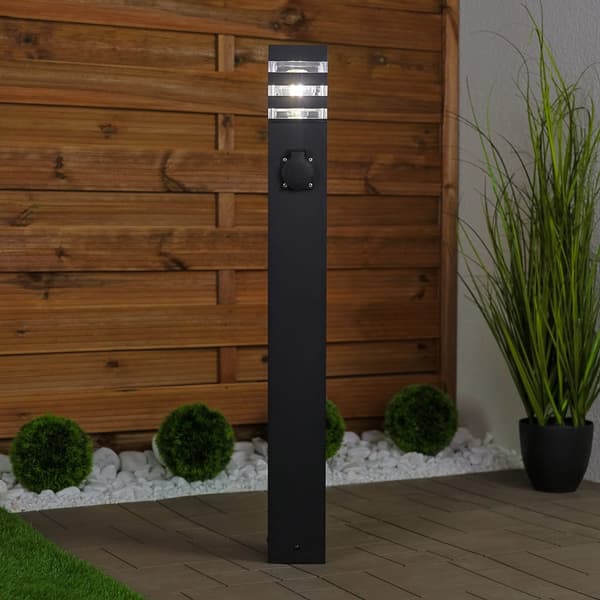 Puutarhavalaisinpylväs ulkokäyttöön E27 LED-valaisin pistorasialla TAXUS 2 80 cm