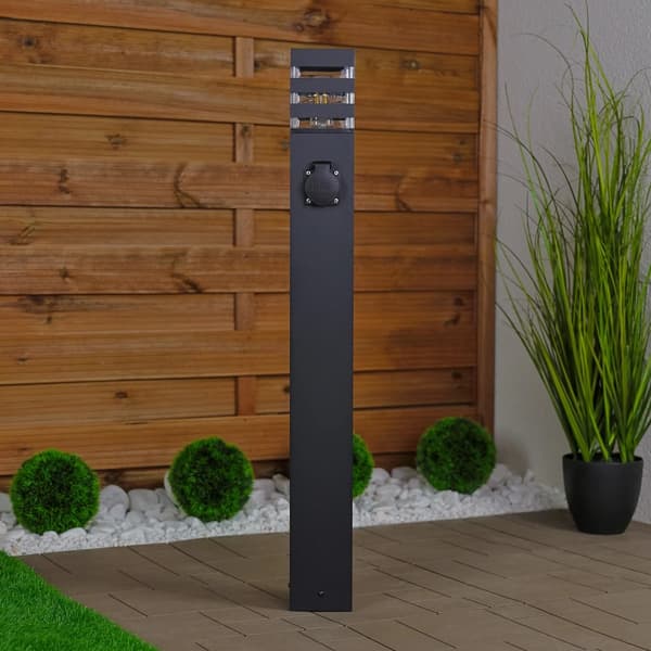 Puutarhavalaisinpylväs ulkokäyttöön E27 LED-valaisin pistorasialla TAXUS 2 80 cm