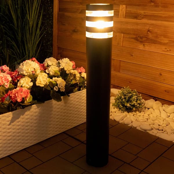 Puutarhavalaisinpylväs, pyöreä, ulkokäyttöön, E27 LED, RINGO, 60 cm