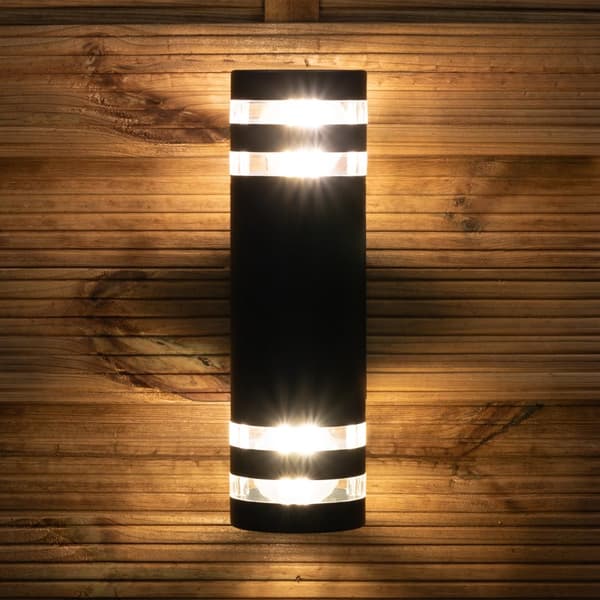 Trädgårdslampa Vägglampa Fasad 2x E27 LED Topp Botten RINGO