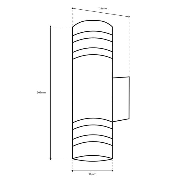 Trädgårdslampa Vägglampa Fasad 2x E27 LED Topp Botten RINGO