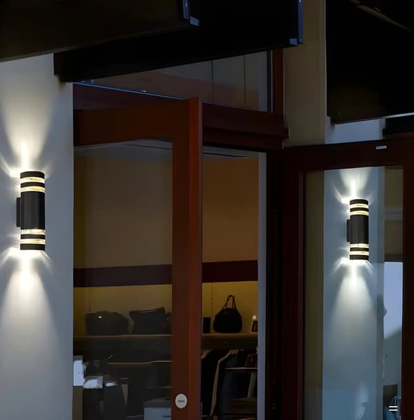 Trädgårdslampa Vägglampa Fasad 2x E27 LED Topp Botten RINGO