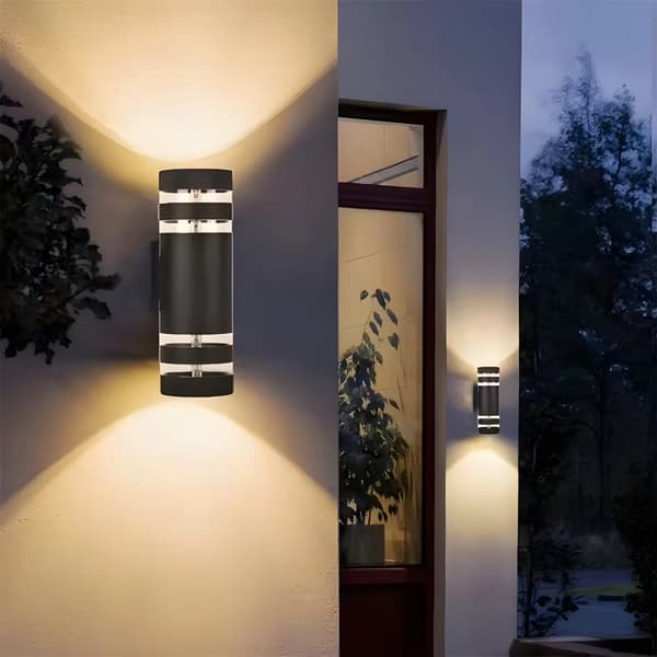 Trädgårdslampa Vägglampa Fasad 2x E27 LED Topp Botten RINGO