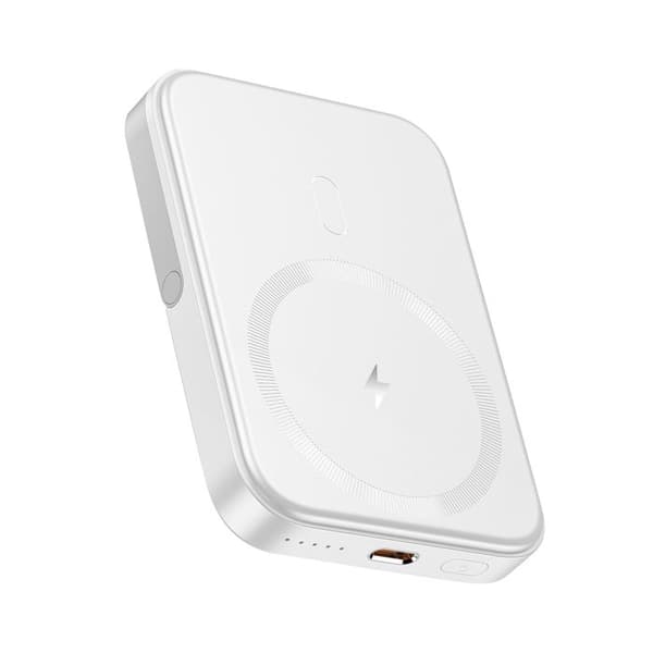 Batteri Externt MagSafe 5000 mAh Fällbart Stöd med USB C-port 20W Akashi Vit