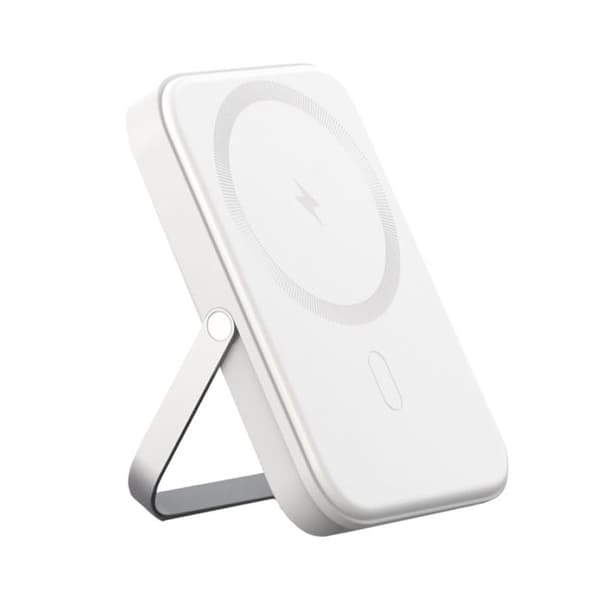 Batteri Externt MagSafe 5000 mAh Fällbart Stöd med USB C-port 20W Akashi Vit