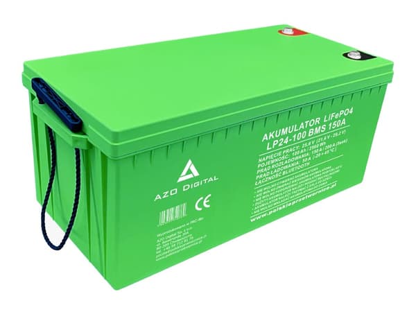 AZO LiFePO4 Batteri LP24-100 100Ah 24V 150A Bluetooth Varmemåtte