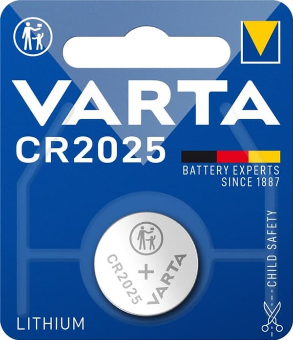 1x CR-2025 CR2025 3V Varta litiumbatteri
