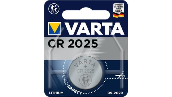 1x CR-2025 CR2025 3V Varta litiumbatteri