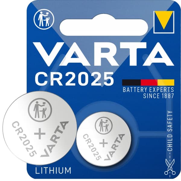 1x CR-2025 CR2025 3V Varta litiumbatteri