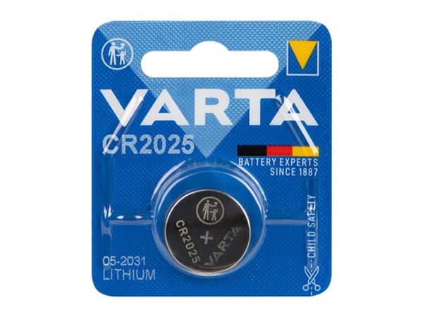 1x CR-2025 CR2025 3V Varta litiumbatteri