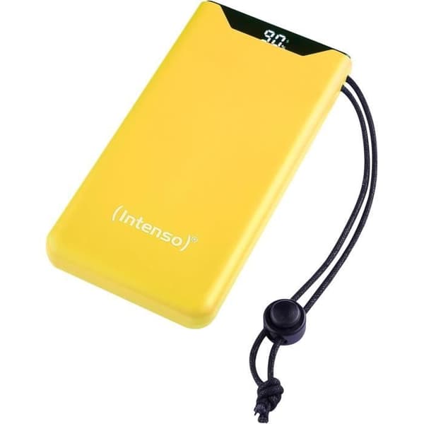 Intenso Powerbank F10000, Externbatteri med PD 20 W och QC 18 W, USB-C och USB-A-port, 10 000 mAh, Gul