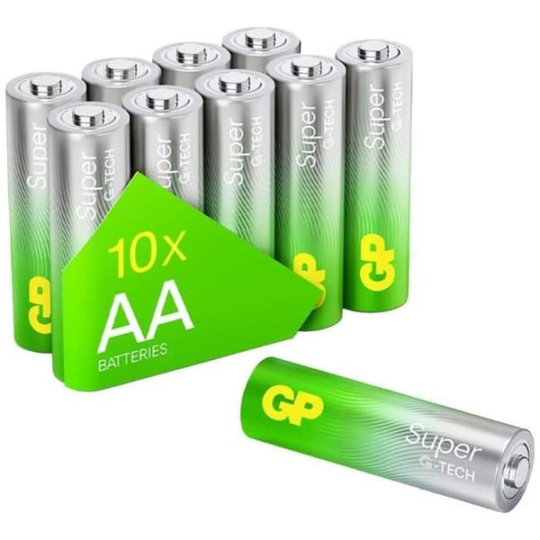 GP-batterier Super Pile LR6 (AA) alkaliska 1,5 V 10 st.