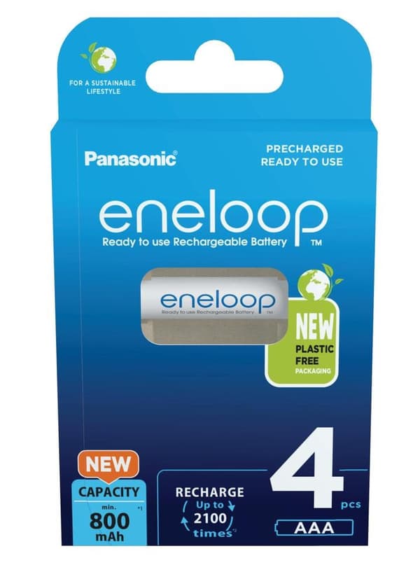 PANASONIC ENELOOP AAA 800 mAh ladattavat paristot, 4 kpl (BK-4MCDE/4CP)