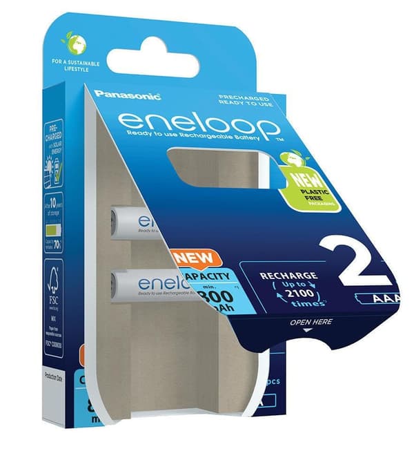 Genopladelige batterier PANASONIC ENELOOP AAA 800 mAh 2 stk. (BK-4MCDE/2CP)