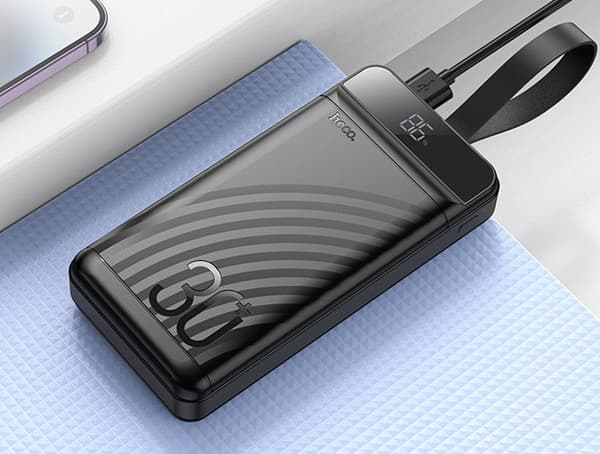 Hoco J123B Powerbank 30 000 mAh Sort