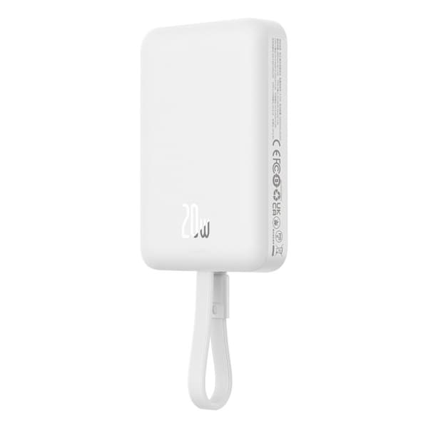 Baseus P10022109223-00 Lithium-polymer (LiPo) powerbank 10000 mAh Trådløs opladning Hvid