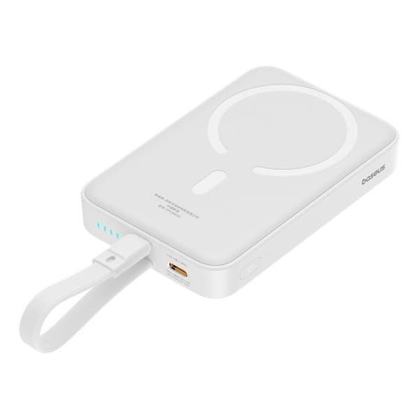 Baseus P10022109223-00 Lithium-polymer (LiPo) powerbank 10000 mAh Trådløs opladning Hvid