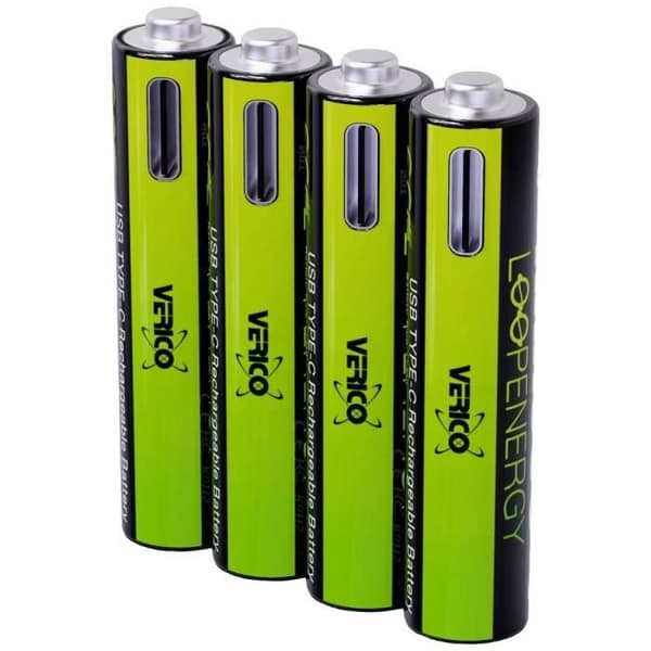 Verico LoopEnergy USB-C Uppladdningsbart batteri LR3 (AAA) Li-Ion 600 mAh 1,5 V 4 st.