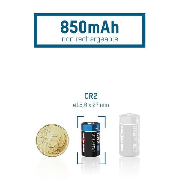 8x ANSMANN CR2 litiumbatteri 3V - högpresterande batteri (8 st)