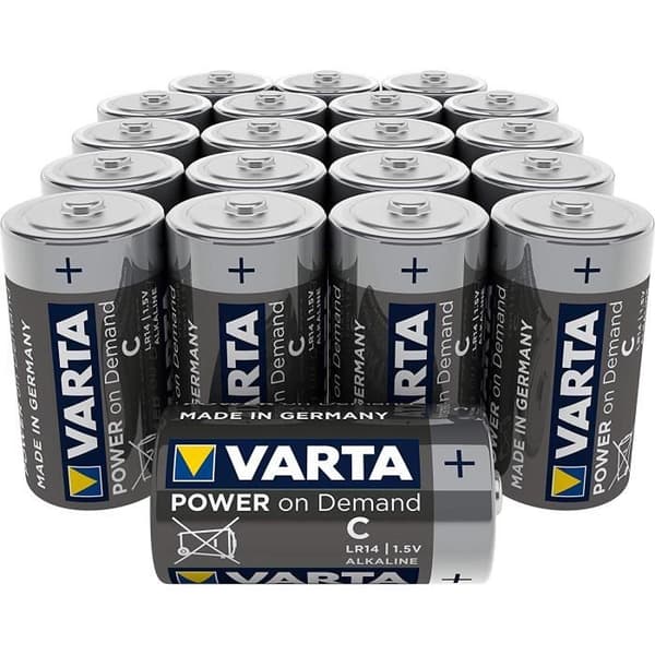 Varta Alkaliska Batterier Power on Demand Baby C Hög Kvalitet 20-pack - 401 - C Baby