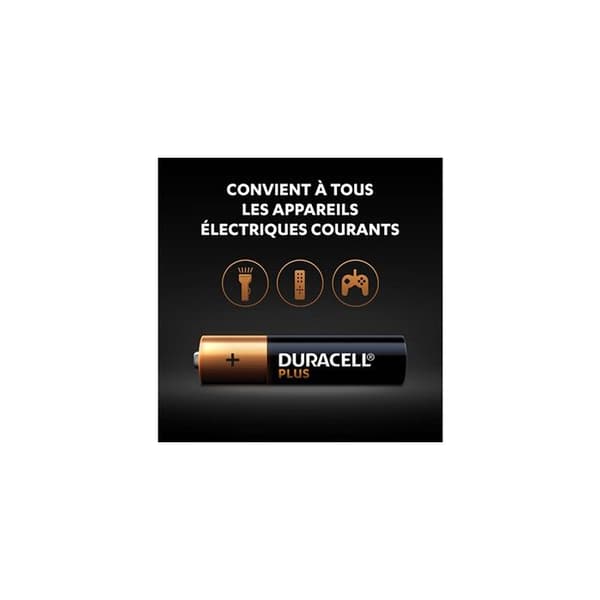 4 DURACELL 100% Plus LR03/AAA (1,5V) alkaliska batterier