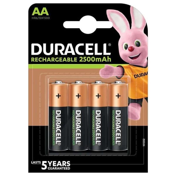 Blisterpack med 4 NiMH HR6 AA 2500 mAh uppladdningsbara batterier