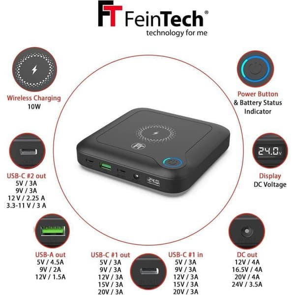 FeinTech Powerbank Batteri Extern PLG02400