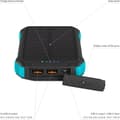 Miniatyrbild 4 av 4: Lamax Journey Bärbar solcells-laddare för utomhusbruk 12 000 mAh med 2 USB-A-portar och 1 USB-C-port, 18 LED, solpanel, vattentät