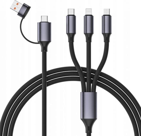 Gembird - CC-USB2S-ACM31-1.5M - USB 2.0 4 i 1 kabel USB A+C/8 stift, CM, microUSB 1,5 m svart