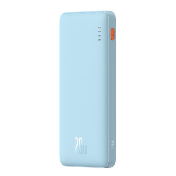 Extern USB-batteri, Typ-C, Micro-USB, 20W, 10000mAh + Typ-C-kabel - Baseus Airpow (P10022801313-00) - Galaxblå