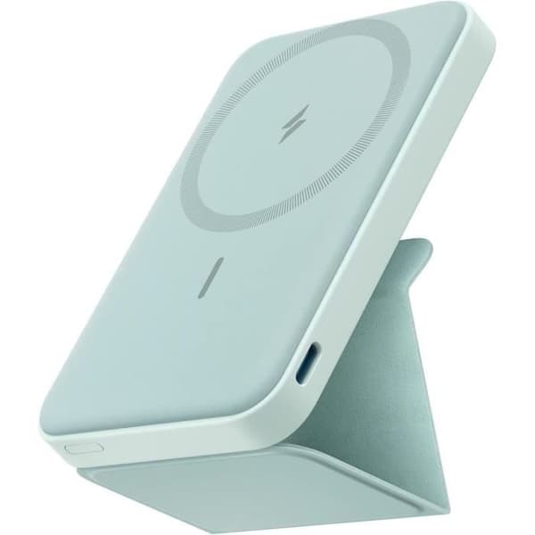Anker 622 MagGo Extern Batteri Magnetisk Trådlös 5000 mAh Fällbar med USB-C för iPhone 14/13/12, Jadegrön