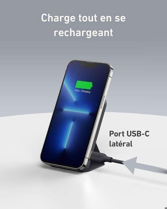 Anker 622 MagGo Magnetic Wireless Power Bank 5000 mAh hopfällbar med USB-C för iPhone 14/13/12, Interstellar