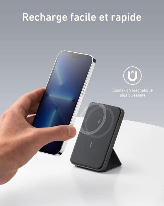 Anker 622 MagGo Magnetic Wireless Power Bank 5000 mAh hopfällbar med USB-C för iPhone 14/13/12, Interstellar