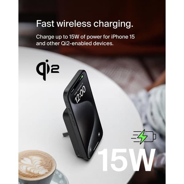 Trådlös powerbank - Belkin - Belkin BoostCharge Pro - Trådlös powerbank - magnetisk med Qi2 - 8000 mAh