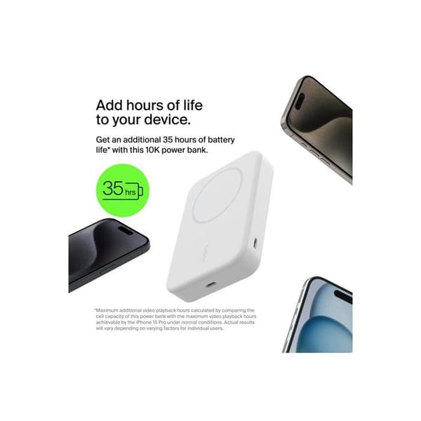 Trådlös powerbank - Belkin - BoostCharge Pro - 10000 mAh - Qi2 - Magnetisk