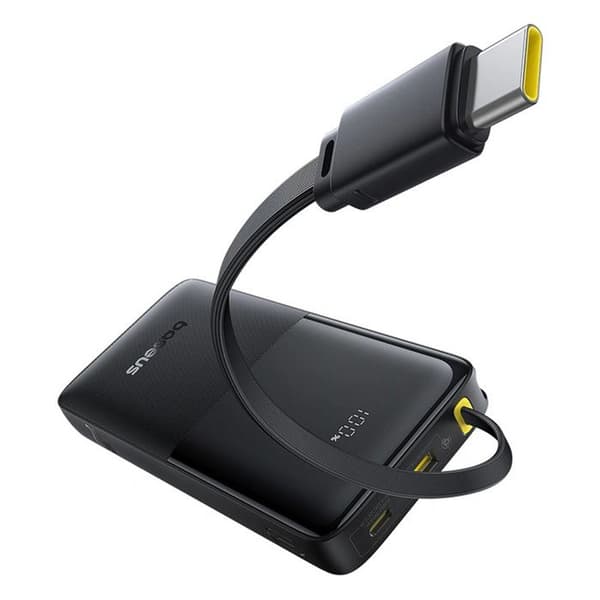 Batteri 20 000 mAh, 20 W, inbyggd C-typ kabel - Baseus Bipow 2 (P10077101113113-01) - Svart