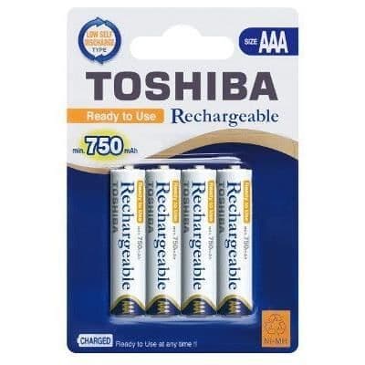4 Toshiba förladdade HR03 AAA 750mAh batterier