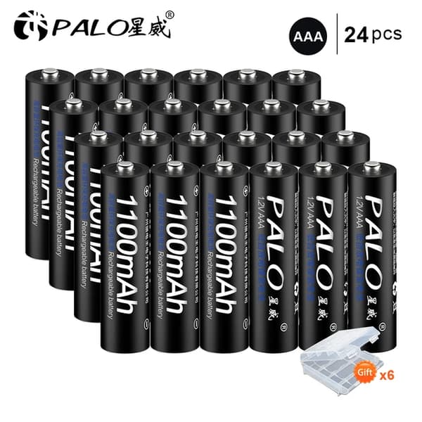 Genopladelige AAA-batterier, 1100mAh kapacitet, Ni-MH-teknologi, 24 stk AAA batteri