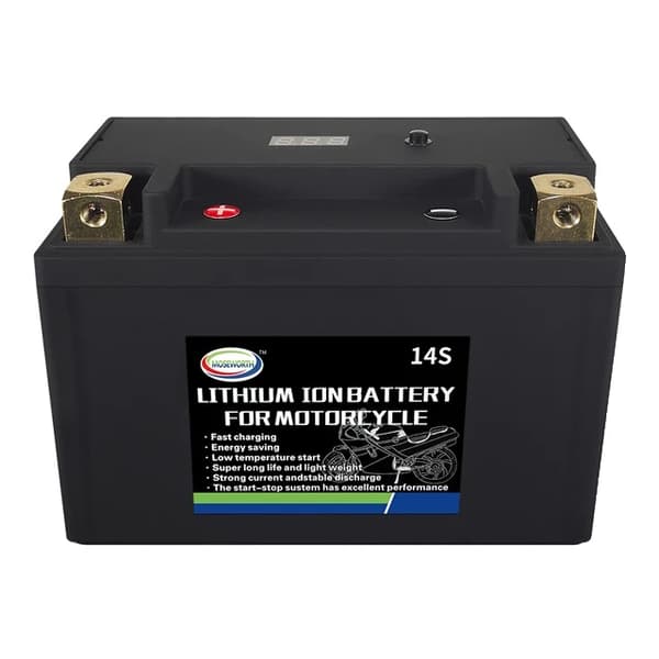 Motorcykelbatteri, 12v Lithium-jernfosfat, Indbygget BMS, 14S 150x87x110mmP-N