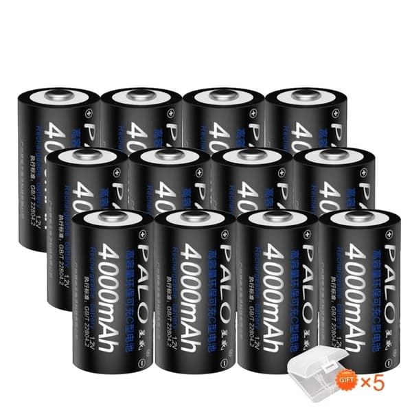 Genopladeligt C-batteri, 12V NI-MH, 4000mAh, 12 stk C-batteri