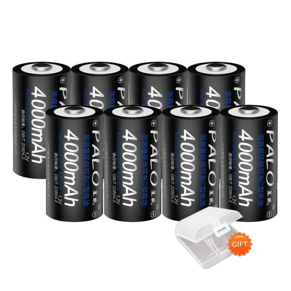 Genopladeligt C-batteri, 12V NI-MH, 4000mAh, 8 stk C-batteri