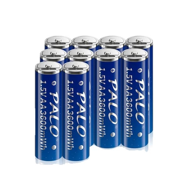 AA Lithium Ion Batteri, 3600mWh Kapacitet, Genopladelig med USB Kabel, 10PCS AA