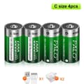 Miniatyrbillede 2 af 2: Genopladeligt C-størrelse batteri, USB-genopladeligt, Lithium-teknologi, 4 stk C-størrelse batteri