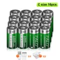 Miniatyrbillede 2 af 2: Genopladeligt C-størrelse batteri, USB-genopladeligt, Lithium-teknologi, 16 stk C-størrelse batteri