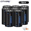 Miniatyrbillede 2 af 2: Genopladeligt D-størrelse batteri, 12V Høj kapacitet, 10000mAh, 8 stk
